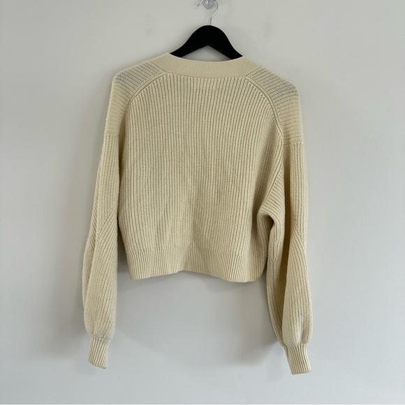 Wilfred Free Unwind Merino Wool Waist Open Cardigan XS Aritzia Butter Yellow - Picture 5 of 12